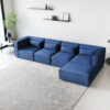 Gian 4 Seater L Shaped Velvet Sofa  – Blue
