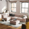 Ballinasloe 4 Seater L-Shape Linen Fabric Sofa