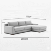 Rawcliffe 3 Seater L-Shape Velvet Sofa