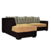 Melton 4 Seater L-Shape Fabric Sofa – Brown