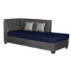 Bartoss 4 Seater L-Shape Fabric Sofa – Blue/Grey