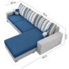 Heine 3 Seater L-Shape Fabric Sofa – Blue/Grey