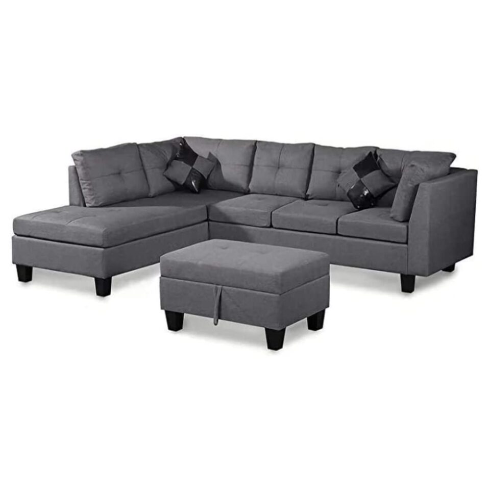 Catriona 5-Seater Polyester L-Shape Sofa…