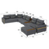 Kristel 7-Seater Leather L-Shape Corner Sofa