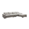 Overstuffed 5 Seater Sectional Linen Sofa - White
