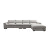 Overstuffed 5 Seater Sectional Linen Sofa - White (5)