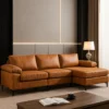 Rossi Leather Sectional Sofa – Brown