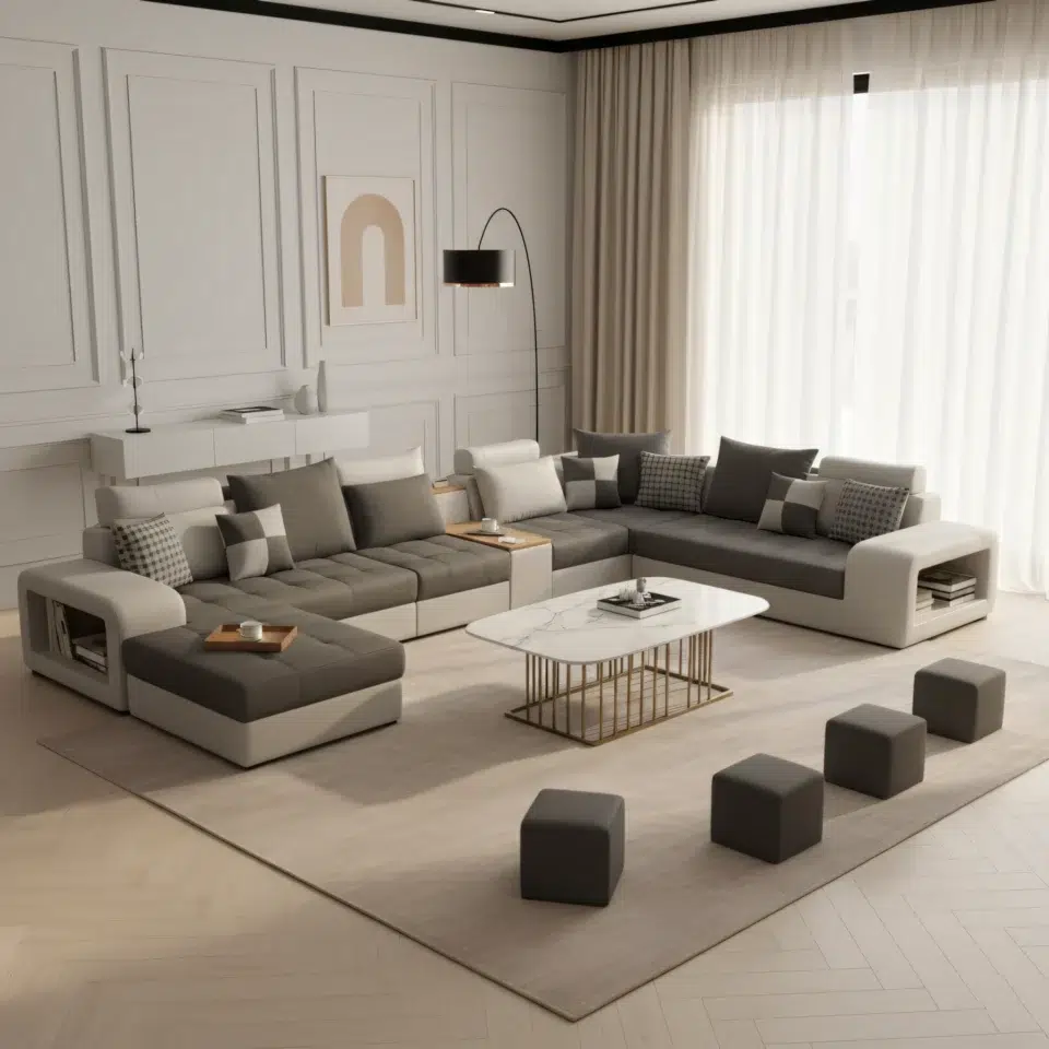 Sorceris Velvet 7-Seater Sofa