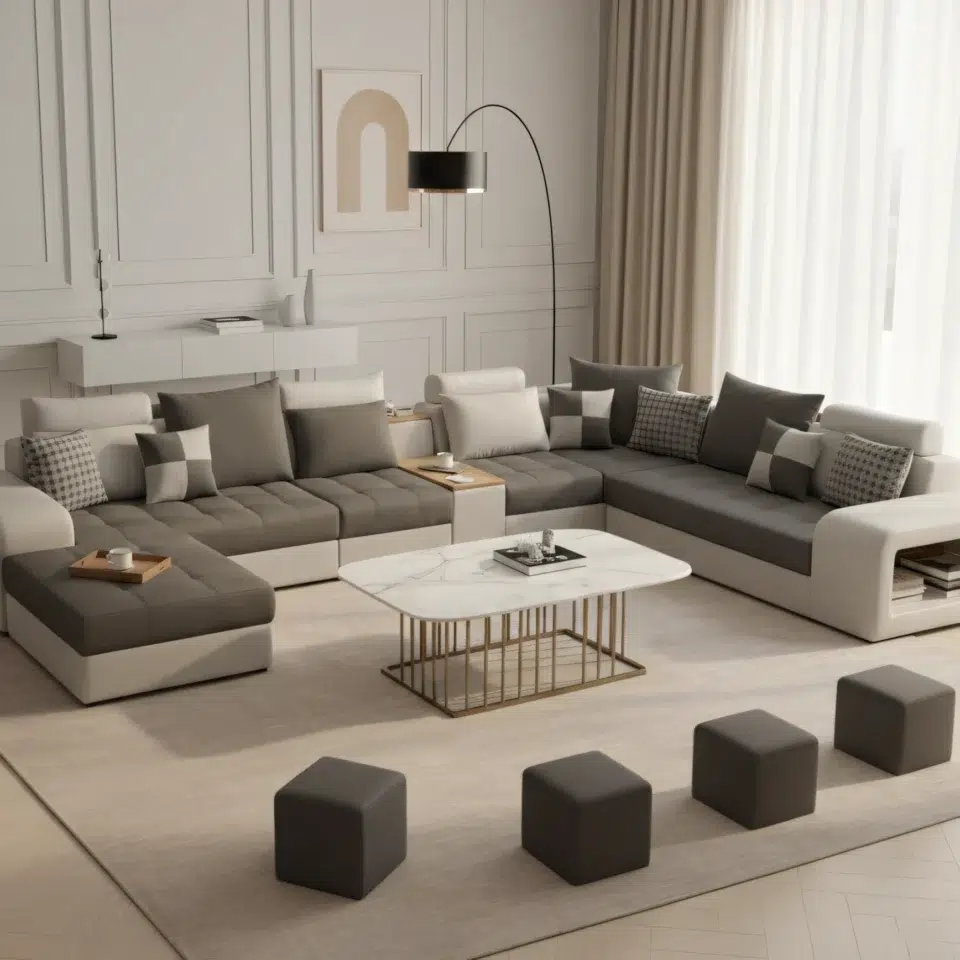 Sorceris Velvet 7-Seater Sofa