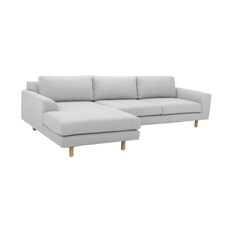 Bella 3-Seater L-Shape sofa Polyester – Light Grey…