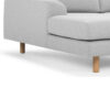Bella 3 Seater Straight Arm L-Shape Polyester Sofa - Light Grey (3)