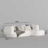 Brentwood 3-Seater Boucle Upholstery L-Shape sofa set