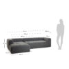 Veda 3 Seater Italian Design Straight Polyester Chenille Arm L-Shape Sofa (7)