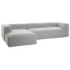 Veda 3 Seater Polyester Chenille L-Shape Corner Sofa set