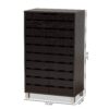 Modern Wooden Shoe Rack with Dustproof Cover – Wenge