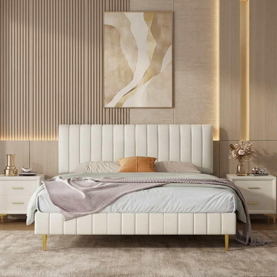 Brookshire Velvet Panel Bed