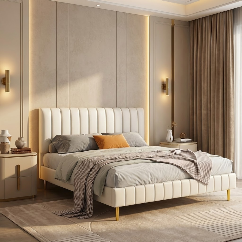 Brookshire Velvet Panel Bed