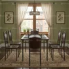 Sheesham Wooden Steel Dining Table Set