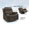 Dimas 1 Seater Manual Recliner Fabric Sofa – Brown