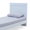 Wooden Single Bed With Straight Headboard – White L190xW90