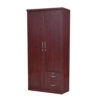 Karnak 2 Door Wooden Wardrobe Solid Wood Wardrobe With Lockable Drawers Perfect Modern Stylish Heavy Duty Color – Mahogany