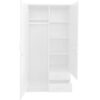 Karnak 2 Door Wooden Wardrobe Solid Wood Wardrobe With Lockable Drawers Perfect Modern Stylish Heavy Duty Color – White