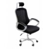 Ergonomic Office Chair, Computer Desk Chair, PU material, Steel Structure, Smooth lumbar support with adjustable Height, Black.