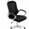 Ergonomic Office Chair, Computer Desk Chair, PU material, Steel Structure, Smooth lumbar support with adjustable Height, Black.