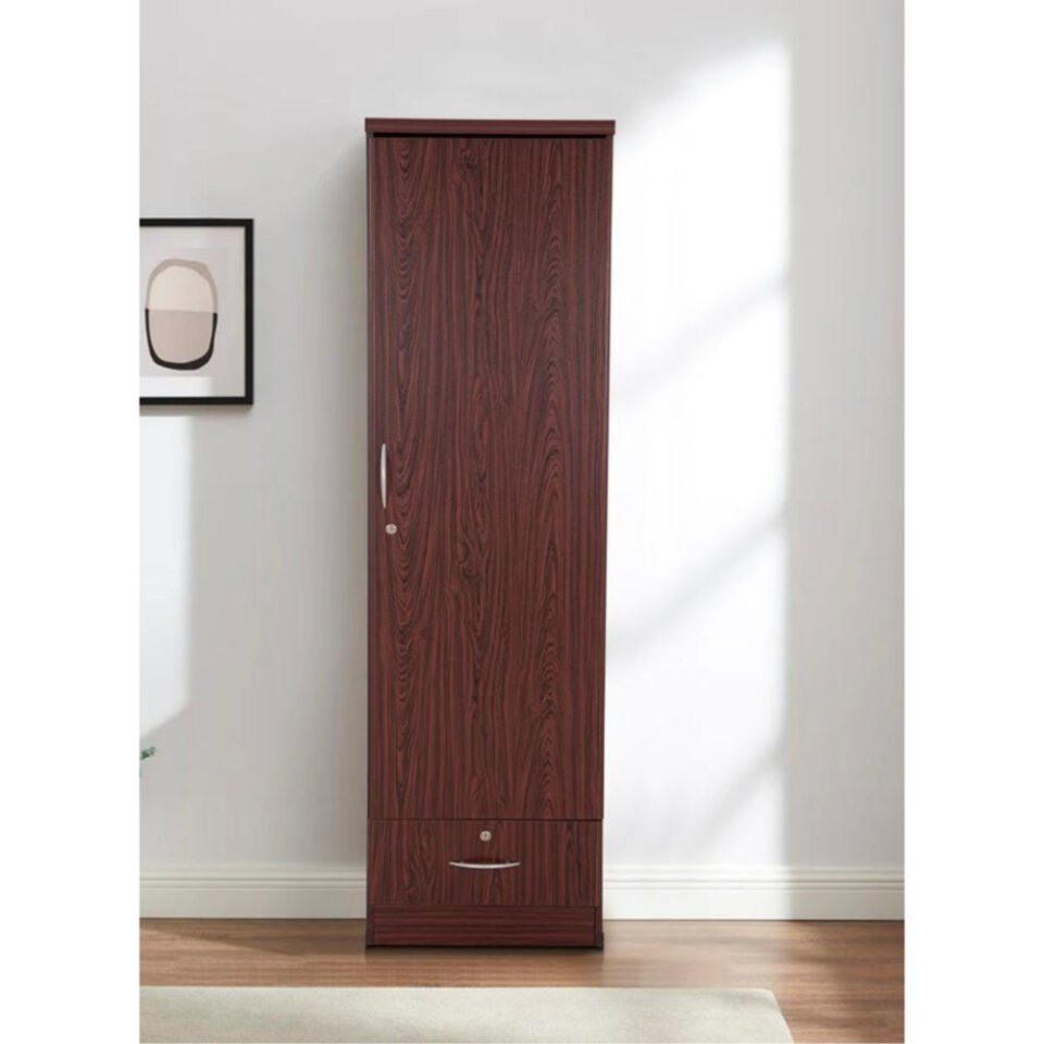 Karnak Best 1 Door Wooden Wardrobe Cabinet Cupboard Engineered Wood Perfect Modern Stylish Heavy Duty Color – Oak