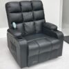 Navi Rocker Recliner – BLACK Modern Design Executive Massager Sofa Recliner Leather with Moving and Rocking Sofa