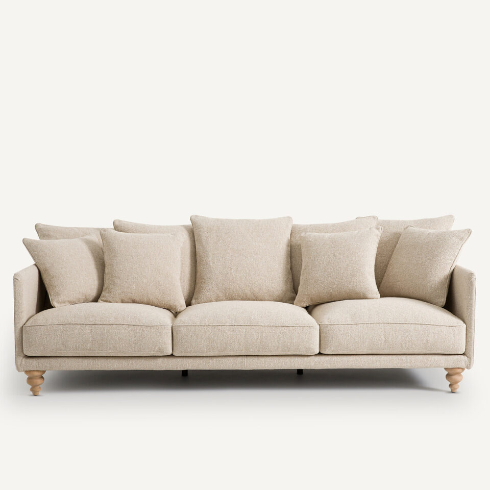 Chiara 3-Seater Boucle Sofa Couch – Beige…