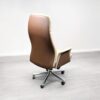 Shoreditch Boss Executive Office Chair Steel Structure, PU Leather 360 Swivel Beige & Brown