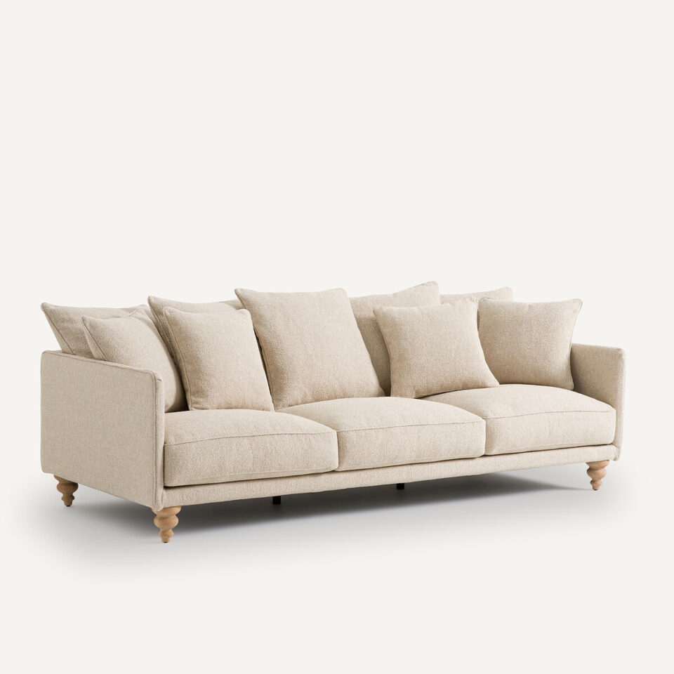 Chiara 3-Seater Boucle Sofa Couch – Beige