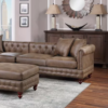 Crawford 4-Seater Faux Leather L-Shape Corner Sofa – Brown