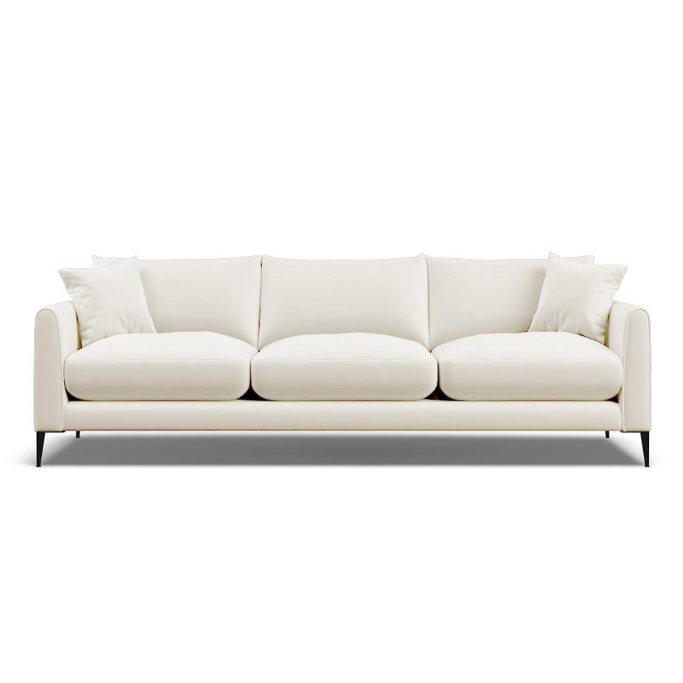 Dyanne 3-Seater Velvet Sofa Couch – Cream…