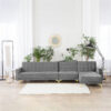 Monique 4-Seater Velvet L-Shape Sofa – Grey