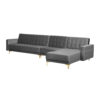 Monique 4-Seater Velvet L-Shape Sofa – Grey