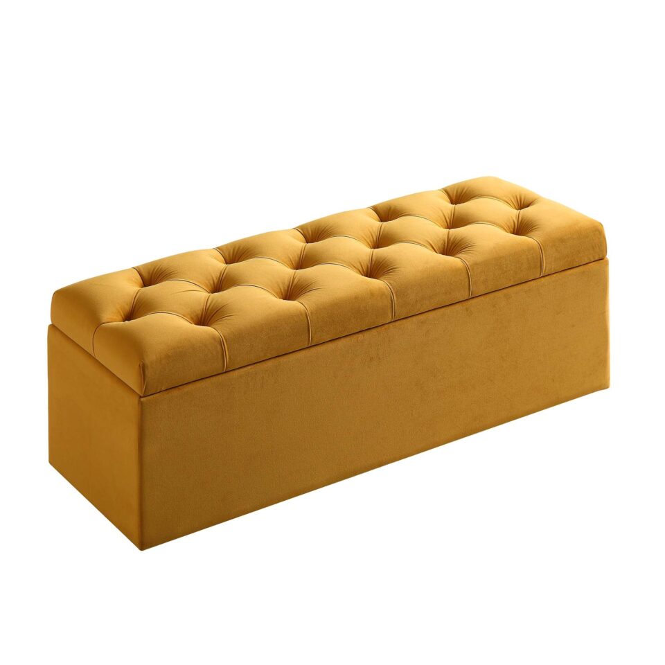 Karnak Buttoned Ottoman Storage Bench…
