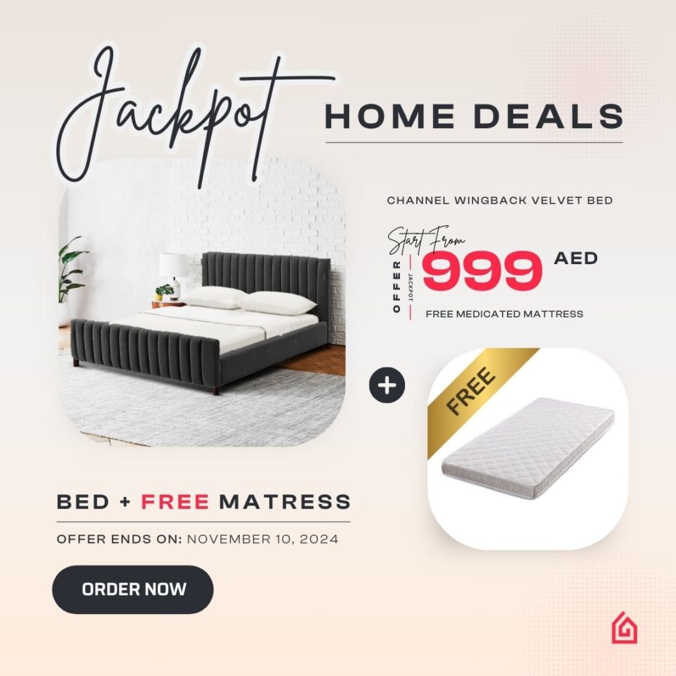 Unlock the Channel Wingback Velvet Bed Experience: Get a FREE Medical Mattress with Our Jackpot Home…