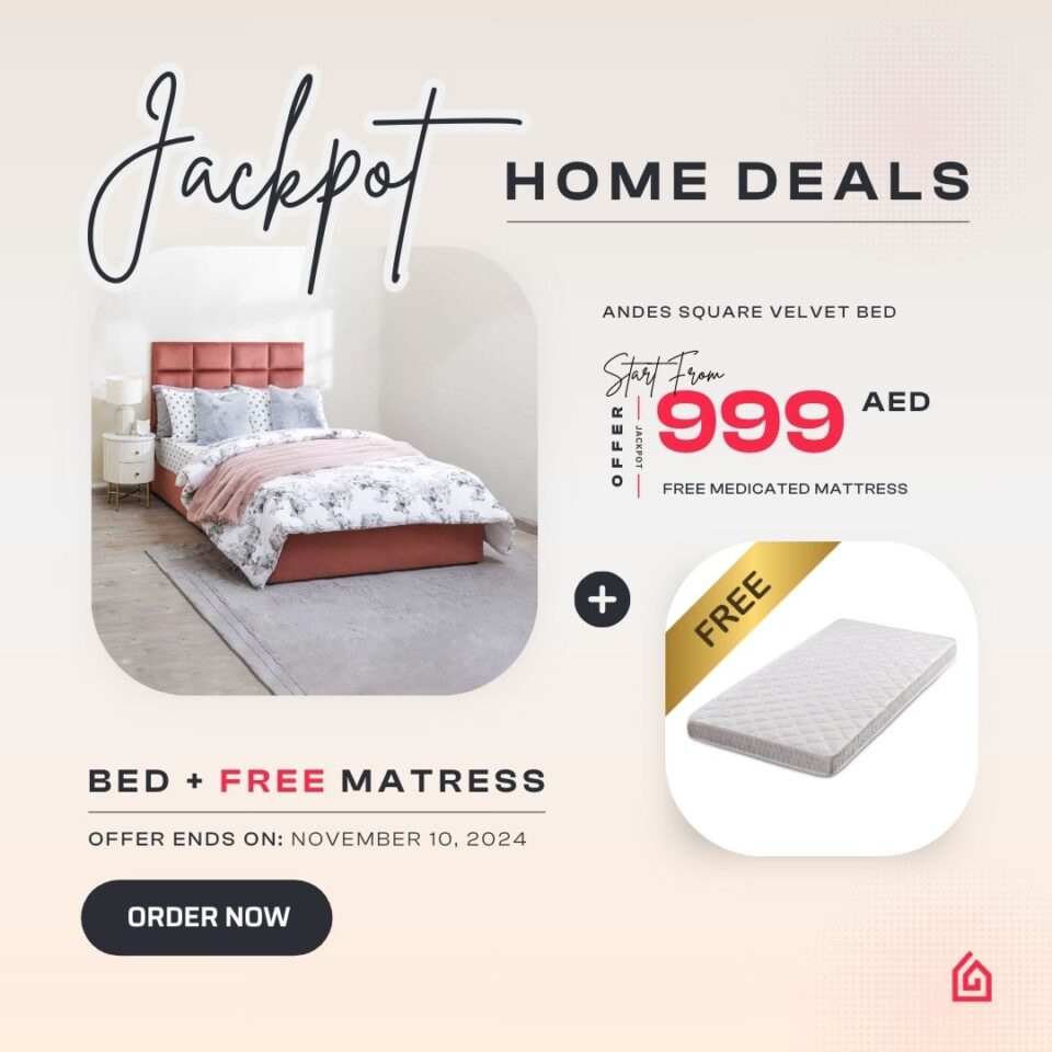 Unlock the Andes Square Velvet Bed Experience: Get a FREE Medical Mattress with Our Jackpot Home Dea…