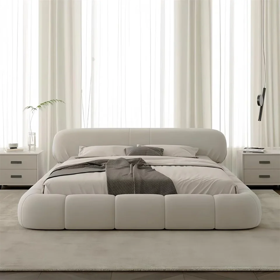 Haki Modern Velvet Bed Frame