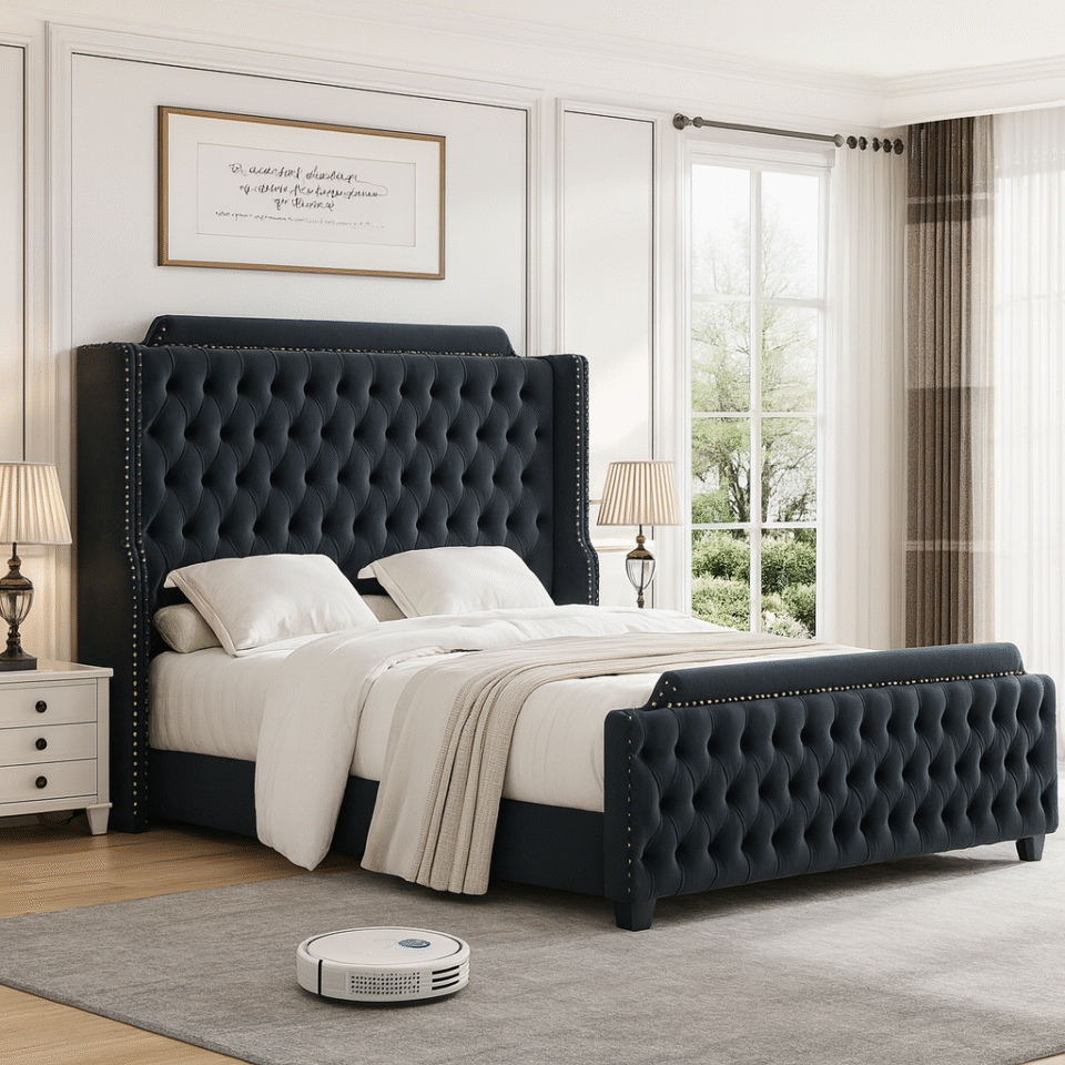 Mary Tufted Panel Bed Frame
