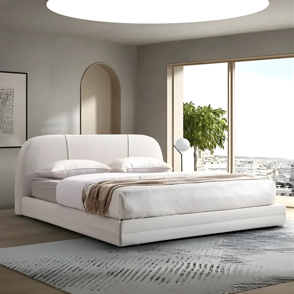 Round Lined Panel Bed Frame