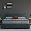 Squre Headboard Bed Luxury Modern Bed Frame for Bedroom