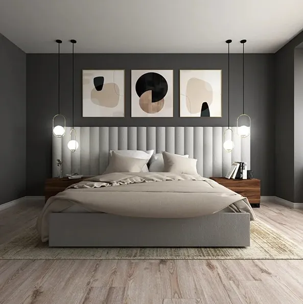 Amber Upholstered Panel Bed