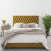 Vik Velvet Tufted  Headborad Bed Luxury Modern Bed Frame for Bedroom