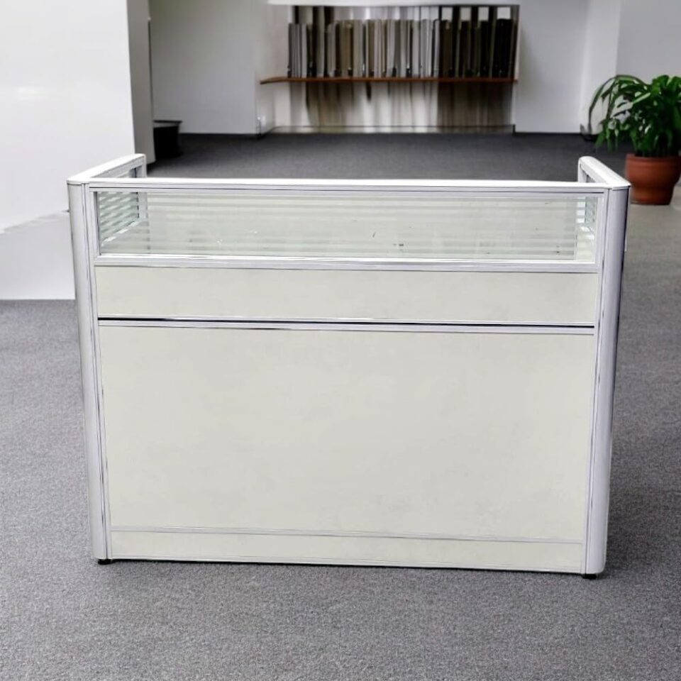 Ema Reception Desk For Front Office Color White120cm