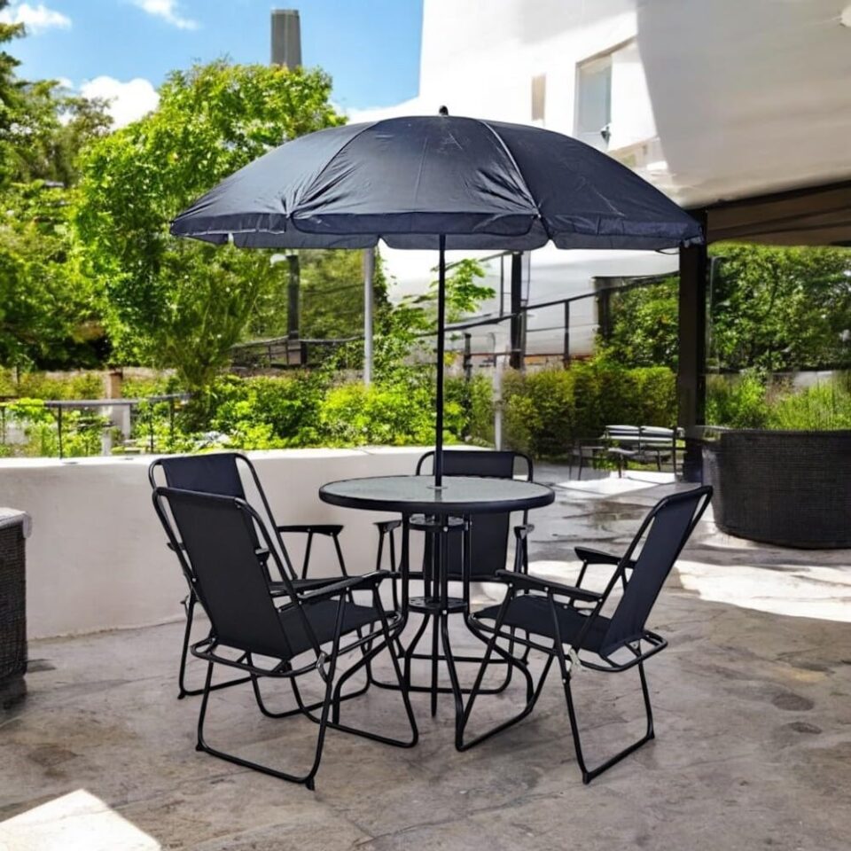 Eito 4-Piece Outdoor Dining Set with umbrella…