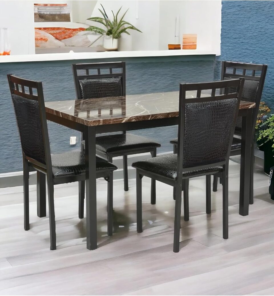 Divla Modern Design Chipboard and Metal Dining Table Set…