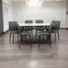 Lili Marble Dining Table for 6 People Grey White